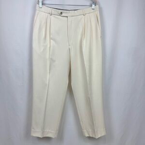 Ballin Relax Homer Reed Comfort "EZE" Ivory Dress Pants Flat Front Men's 35”X26”